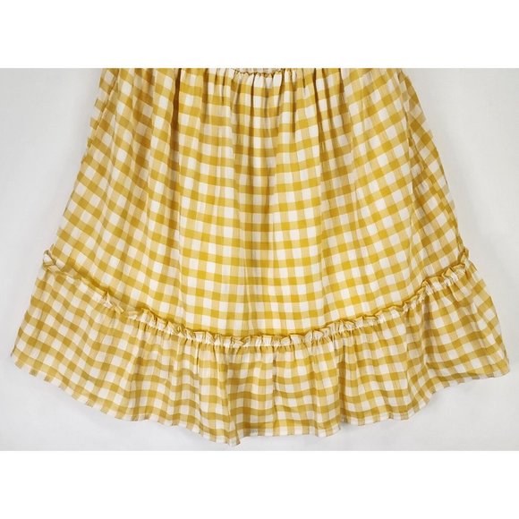 Made With Love Dress Womens  Small Yellow Check Smock Sleeveless Knee Length - Picture 8 of 12
